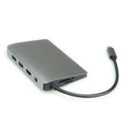 ROLINE 12.02.1021 laptop dock/port replicator Wired USB 3.2 Gen 2 (3.1 Gen 2) Type-C Grey