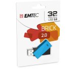 Cle usb emtec 2.0 c350 brick pivotante 32gb vitesse        lecture 15mbs ecriture mb/s   coloris bleu