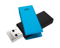 Cle usb emtec 2.0 c350 brick pivotante 32gb vitesse        lecture 15mbs ecriture mb/s   coloris bleu