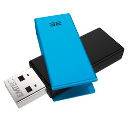 Cle usb emtec 2.0 c350 brick pivotante 32gb vitesse        lecture 15mbs ecriture mb/s   coloris bleu