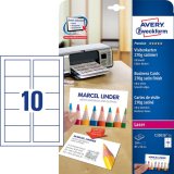 Cartes de visite Quick&Clean, 270 g/m2, satin blanc
