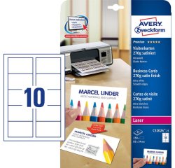 Avery C32026-25 business card Laser/Inkjet Cardboard White 25 pc(s)