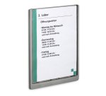 Plaque murale durable click sign a4 portrait cadre profilé plastique haute qualité 21x29,7cm coloris gris graphite