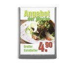 Plaque murale durable click sign a4 portrait cadre profilé plastique haute qualité 21x29,7cm coloris gris graphite