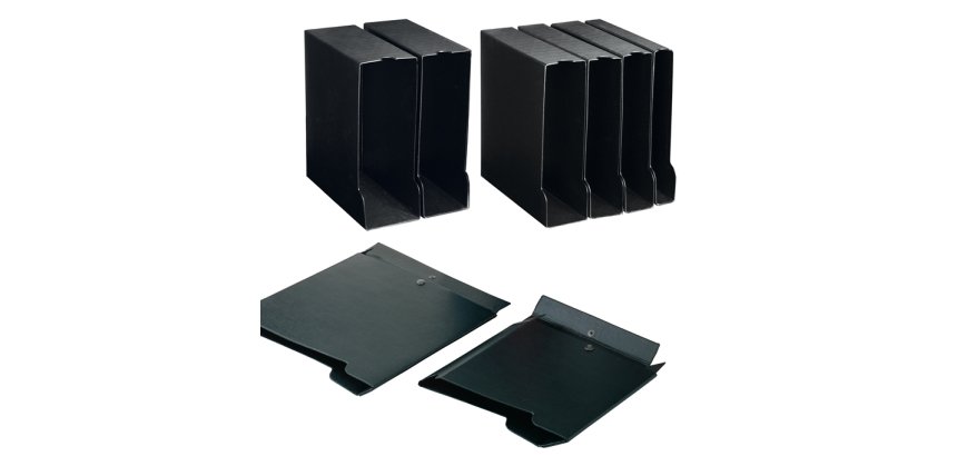 Custodia per raccoglitori 80 - dorso 11,5 cm - nero - Sei rota