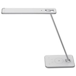 Lampe LED Jazz Blanche, interrupteur tactile, port USB, chargeur, Tête 35 cm H47 cm Socle 12x20 cm