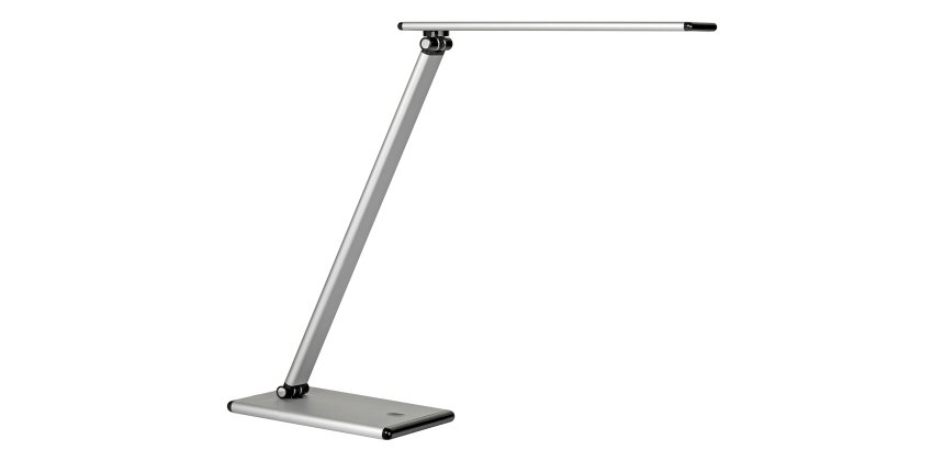 Lampe de bureau led Unilux terra gris métal / noir prise europe
