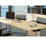 Lampe de bureau led Unilux terra gris métal / noir prise europe