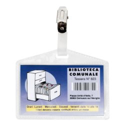 Portanome Pass 3 P - clip in metallo - senza cartoncino - 9,5 x 6 cm - Sei Rota - conf. 100 pezzi