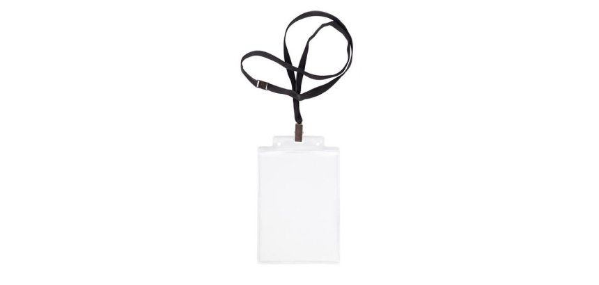 Portanome Pass 6S-P - cordoncino nero - 10 x 15 cm (A6) - trasparente neutro - Sei Rota - conf. 10 pezzi
