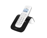 Saiet SLIDE Telefono DECT Identificatore di chiamata Nero, Bianco