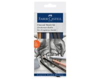FABER-CASTELL Set d'esquisse au fusain PITT, 7 pièces