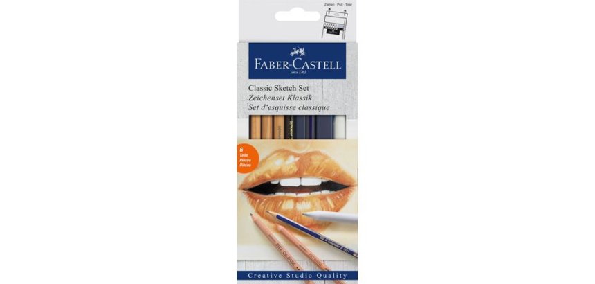 FABER-CASTELL Set d'esquisse Classique, 6 pièces