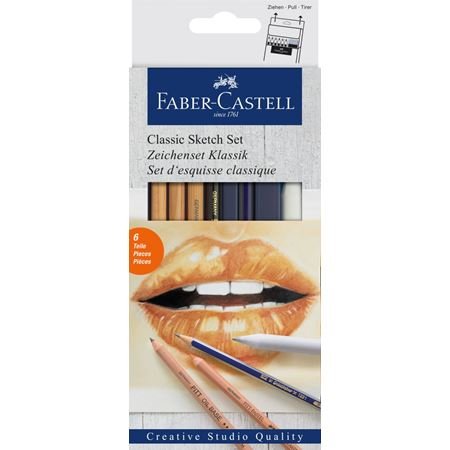 FABER-CASTELL Set d'esquisse Classique, 6 pièces