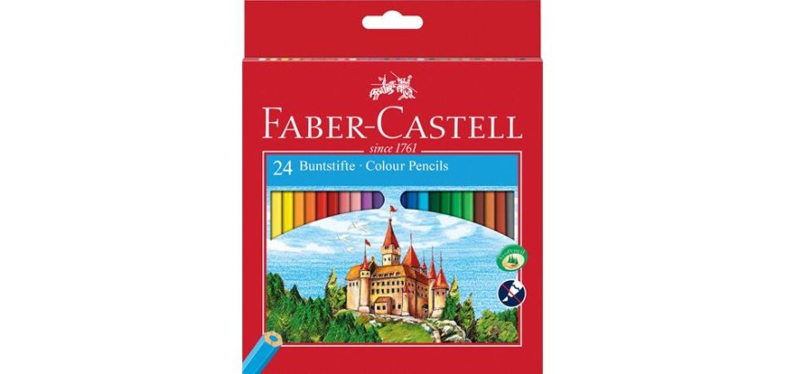 FABER-CASTELL Crayons de couleur hexagonaux CASTLE étui en