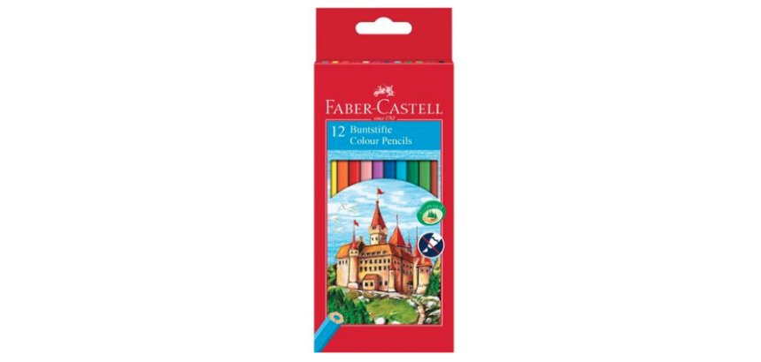 FABER-CASTELL Crayons de couleur hexagonaux CASTLE, étui en
