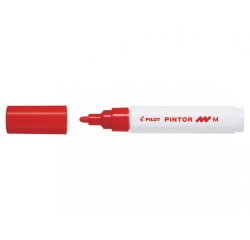 Marqueur pilot pintor peinture base d'eau ultra-couvrante toutes surfaces pointe moyenne coloris rouge