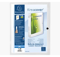 Filing Box with Press Stud Closure PP Opaque A4