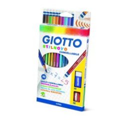Pastelli colorati Stilnovo - diametro mina 3,3 mm - cancellabile con gomma - colori assortiti - Giotto - astuccio 10 pezzi