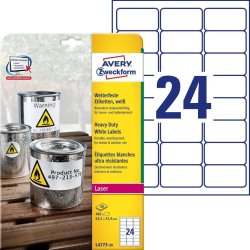Boîte de 480 étiquettes Laser inaltérables Blanches 63,5 x 33,9 mm L4773-20