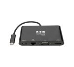 Tripp Lite U444-06N-HV4GUB Adaptador USB 3.1 Gen 1 USB-C, 4K @30Hz - HDMI, VGA, Puerto de Hub USB-A y Gigabit Ethernet, Negro