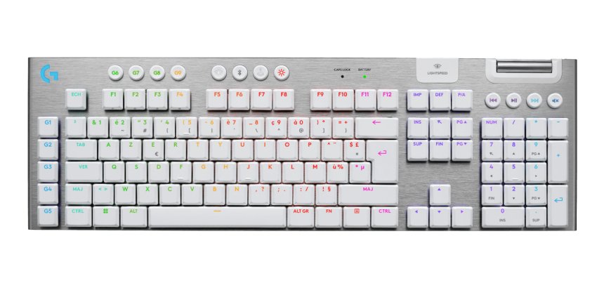 Logitech G G915 X LIGHTSPEED clavier Gaming USB + RF Wireless + Bluetooth AZERTY Français Blanc