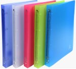 Classeur 4 anneaux exacompta chromaline polypropylène translucide 7/10e a4 32x25cm dos 3cm coloris assortis
