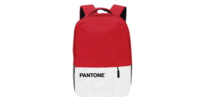 Pantone PT-BPK001R1 zaino Zaino casual Rosso, Bianco Poliestere