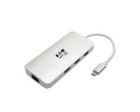 Tripp Lite Estación de Conexión USB-C, (x2) HDMI + VGA, Thunderbolt 3, USB-A, Carga PD – 1080p @ 60 Hz, Plata