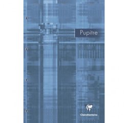 Bloc Pupitre agrafé en-tête A4+ 160 pages détachables et perforées 4 trous grands carreaux - Assortis