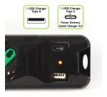 Tecnoware FMP5GIGUSB prolunghe e multiple 1,5 m 5 presa(e) AC Interno Nero