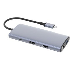 DLH DY-SA5375 hub & concentrateur USB Type-C 10000 Mbit/s Gris