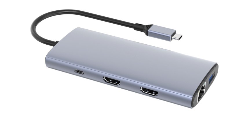 DLH DY-SA5375 hub & concentrateur USB Type-C 10000 Mbit/s Gris