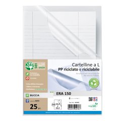 Cartellina a L Era 150 - A4 - PP riciclato - buccia pesabte - Sei rota - conf. 25 pezzi