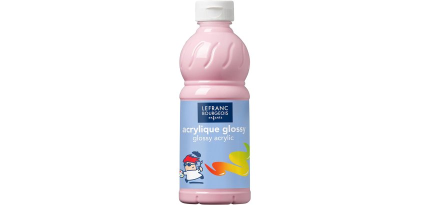 Peinture acrylique lefranc bourgeois glossy fluide brillante indélébile multi-supports rose bonbon flacon 500ml