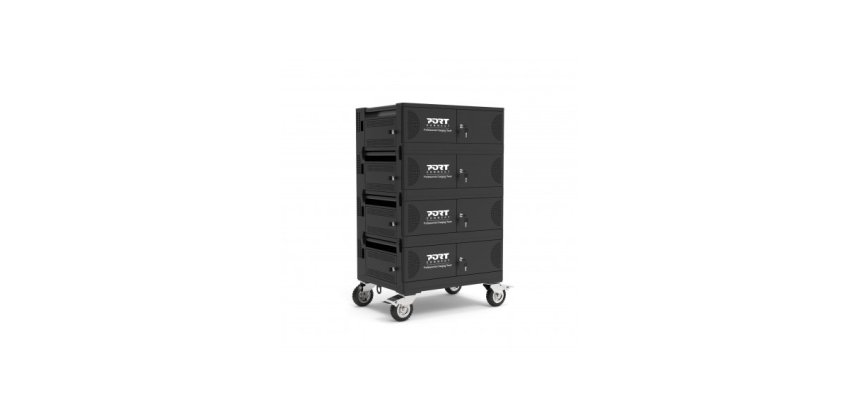 Port Designs 901975 chariot et rangement roulant Module de charge et de gestion Noir
