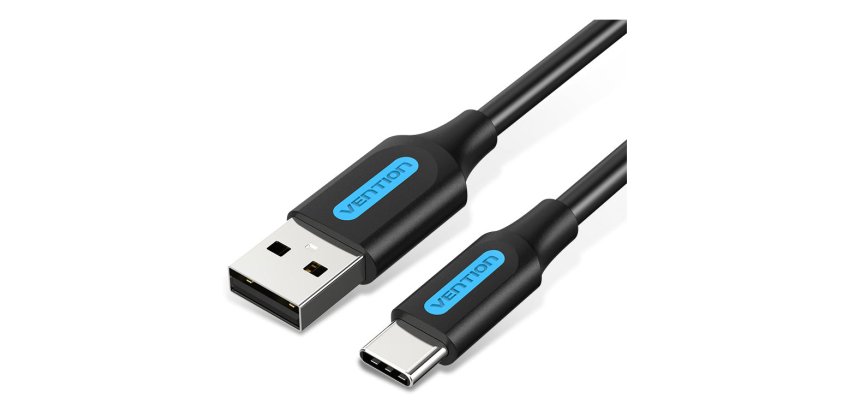 Vention COKLF cable USB USB 2.0 1 m USB A USB C 0,48 Gbit/s Gris, Negro