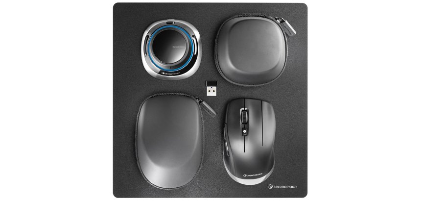 3Dconnexion SpaceMouse Wireless Kit 2 souris Universel Droitier RF Wireless + Bluetooth + USB Type-A Optique