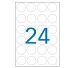 Etiquette ronde multi-usage blanche diamètre 30 mm - Pochette de 384