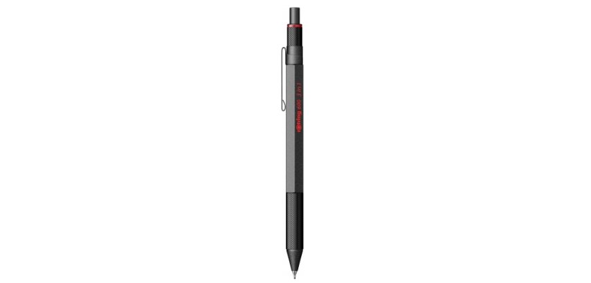 Portemine rotring 600 mecanisme 3 en 1 mine 0,5 mm  et stylo-bille grip coloris   noir