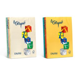 Carta Le Cirque - A4 - 80 gr - mix 5 colori pastello - Favini - conf. 500 fogli