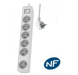 MCL CHP2164WB/19 multiprise 3 m 6 sortie(s) CA Intérieure Blanc