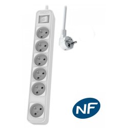 MCL CHP2164WB/19 multiprise 3 m 6 sortie(s) CA Intérieure Blanc