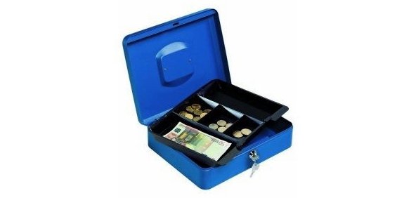 Lebez 065-BL cash/ticket box Metal Black, Blue