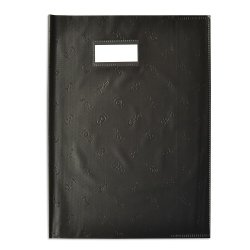 Protège-cahier elba styl'sms pvc opaque 12/100e sans phtalates porte-étiquette et étiquette a4 210x297mm noir