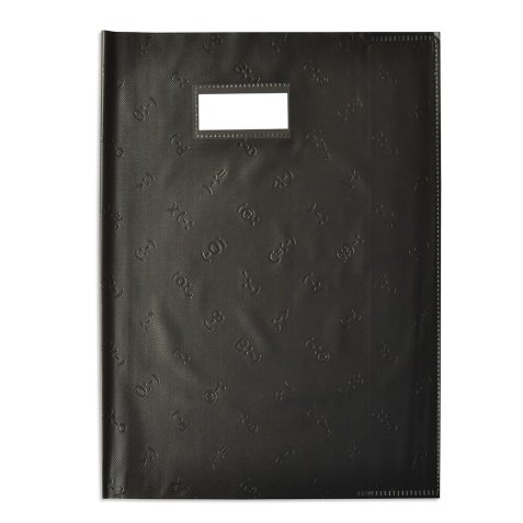 Protège-cahier elba styl'sms pvc opaque 12/100e sans phtalates porte-étiquette et étiquette a4 210x297mm noir