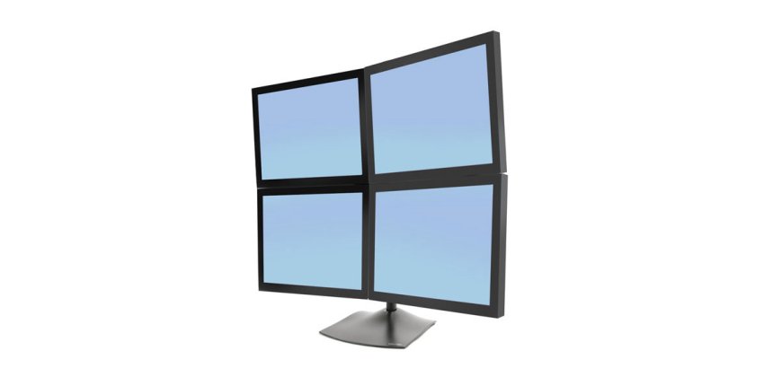 Ergotron DS Series DS100 Quad Monitor Desk Stand 61 cm (24") Bureau Noir