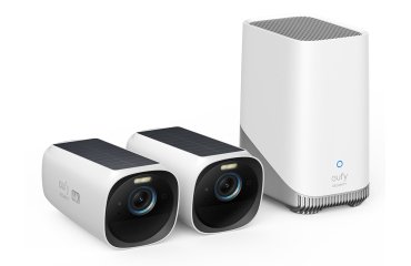 Eufy Kit de 2 cámaras eufyCam 3 de Security, cámara de seguridad 4K con panel solar integrado, IA de reconocimiento facial, cámara de seguridad con almacenamiento local ampliable, cámara exterior con energía constante, foco y visión nocturna en color, sin