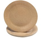 Assiette exacompta carton rond diam. 23cm coloris kraft paquet 20 unites