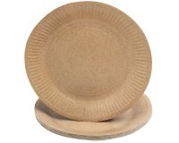 Assiette exacompta carton rond diam. 23cm coloris kraft paquet 20 unites